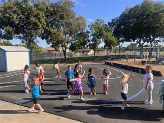 Students are playing outside